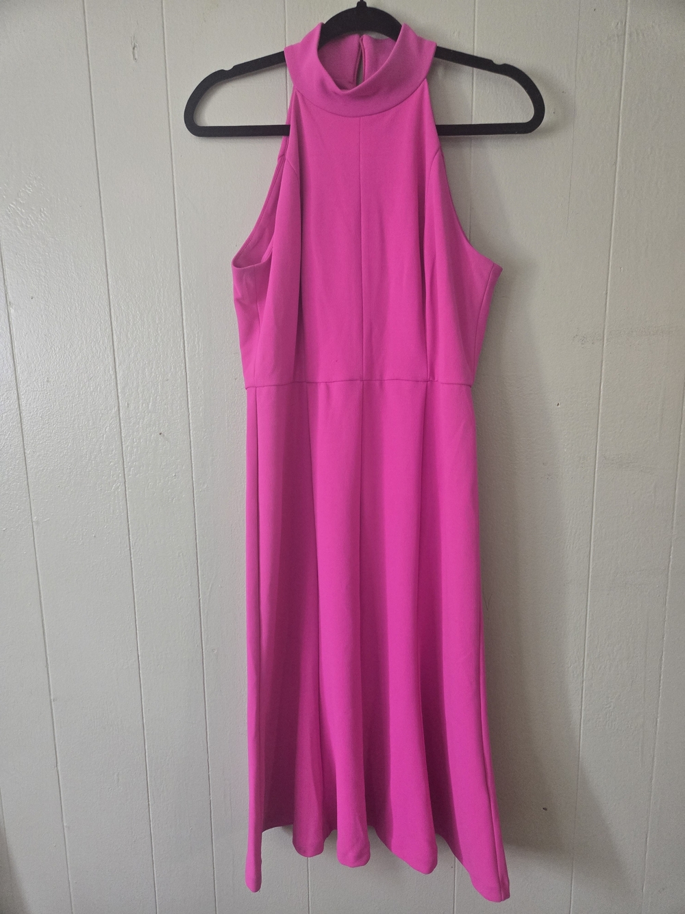 Donna Morgan Sleeveless High Neck Maxi Dress in Hot Pink